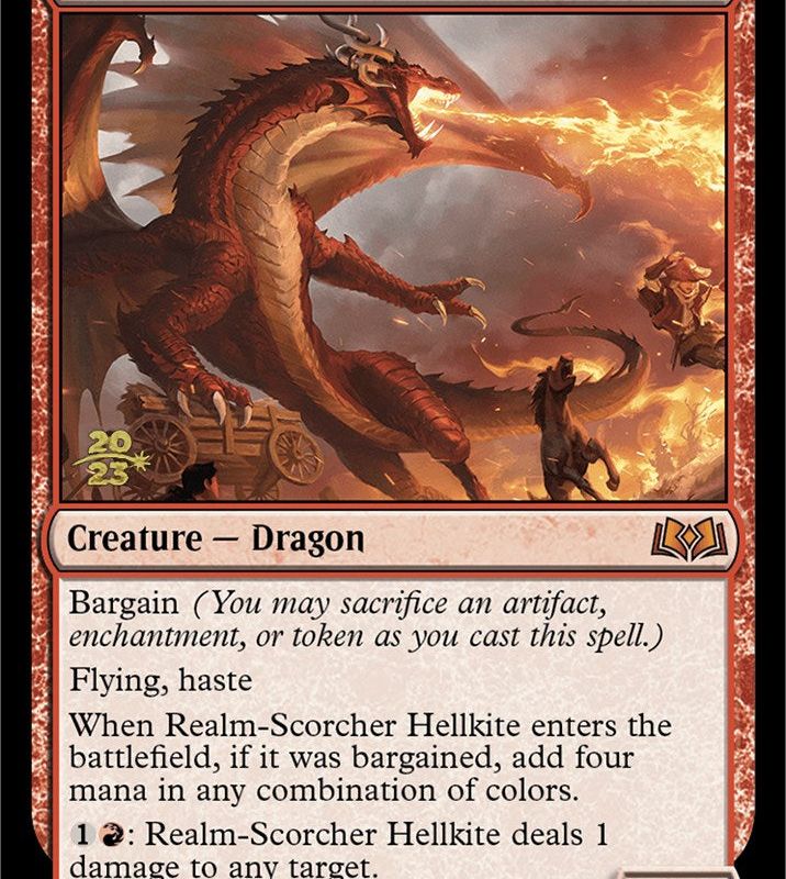 Realm-Scorcher Hellkite [Wilds of Eldraine Prerelease Promos]
