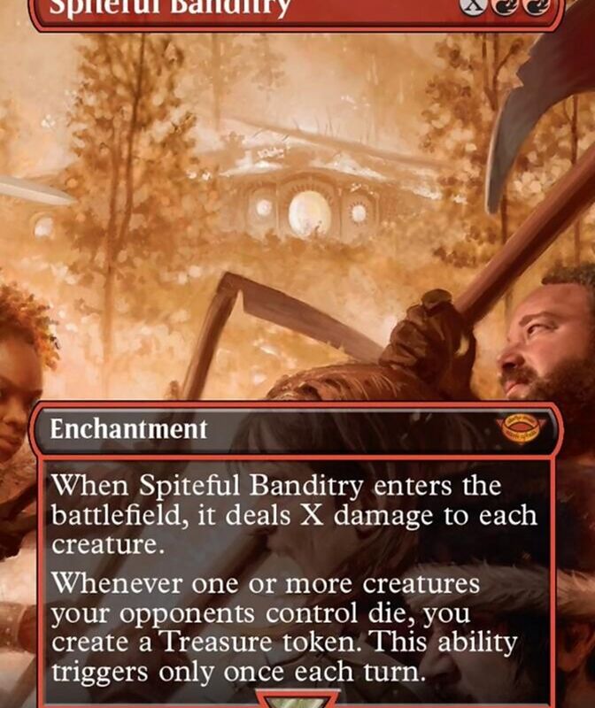 Spiteful Banditry (Borderless Alternate Art) [The Lord of the Rings: Tales of Middle-Earth]
