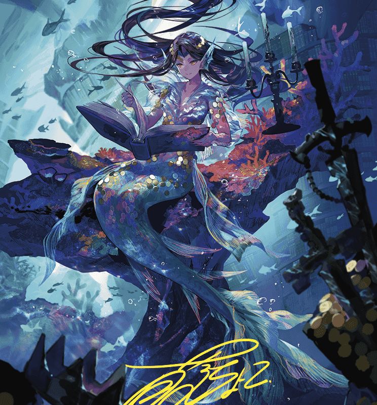 Rhystic Study Art Card (Gold-Stamped Signature) [Wilds of Eldraine Art Series]