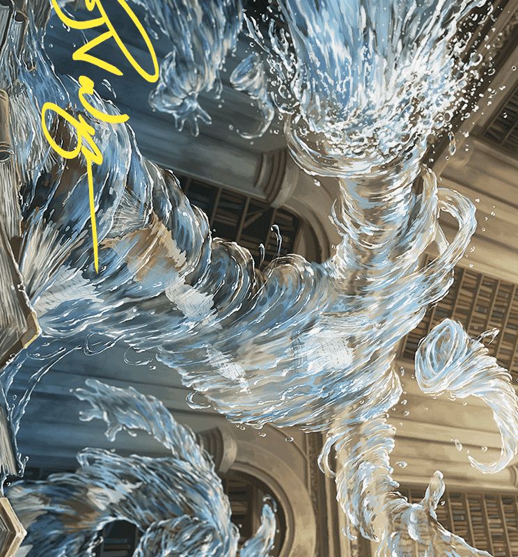 Splashy Spellcaster Art Card (Gold-Stamped Signature) [Wilds of Eldraine Art Series]