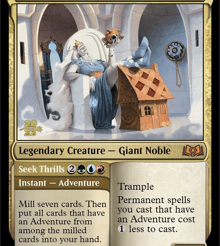 Beluna Grandsquall // Seek Thrills [Wilds of Eldraine Prerelease Promos]