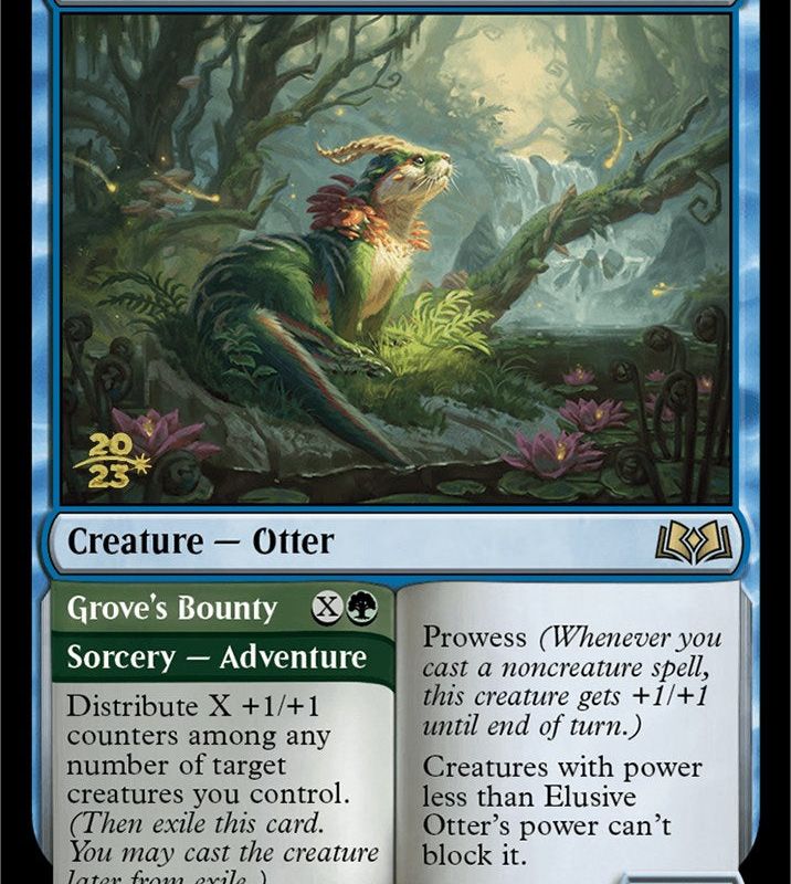 Elusive Otter // Grove's Bounty [Wilds of Eldraine Prerelease Promos]