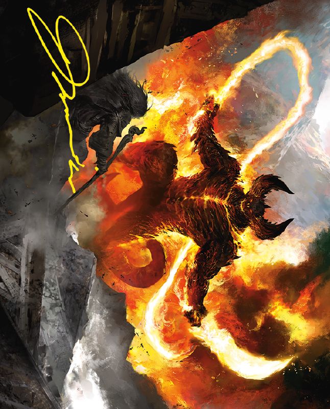 The Balrog, Flame of Udun Art Card (Gold-Stamped Signature) [The Lord of the Rings: Tales of Middle-earth Art Series]