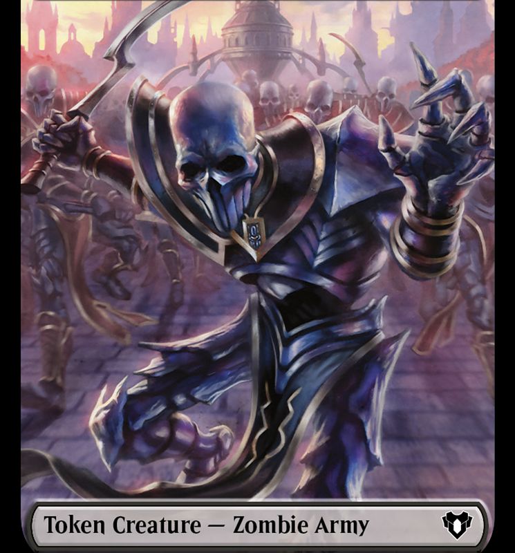 Human Warrior // Zombie Army Double-Sided Token [Commander Masters Tokens]