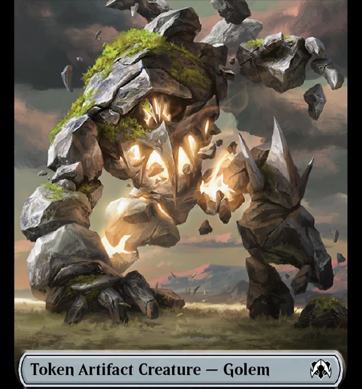 Golem // Clue Double-Sided Token [March of the Machine Commander Tokens]