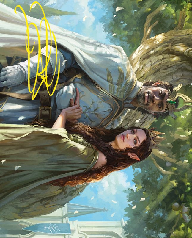 Aragorn and Arwen, Wed Art Card (Gold-Stamped Signature) [The Lord of the Rings: Tales of Middle-earth Art Series]