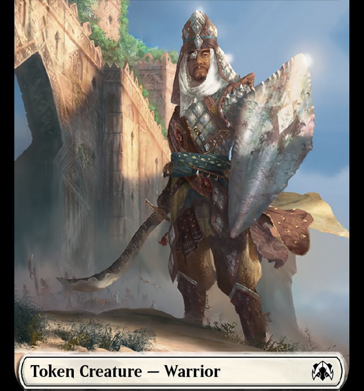 Warrior // Elspeth, Sun's Champion Emblem Double-Sided Token [March of the Machine Commander Tokens]