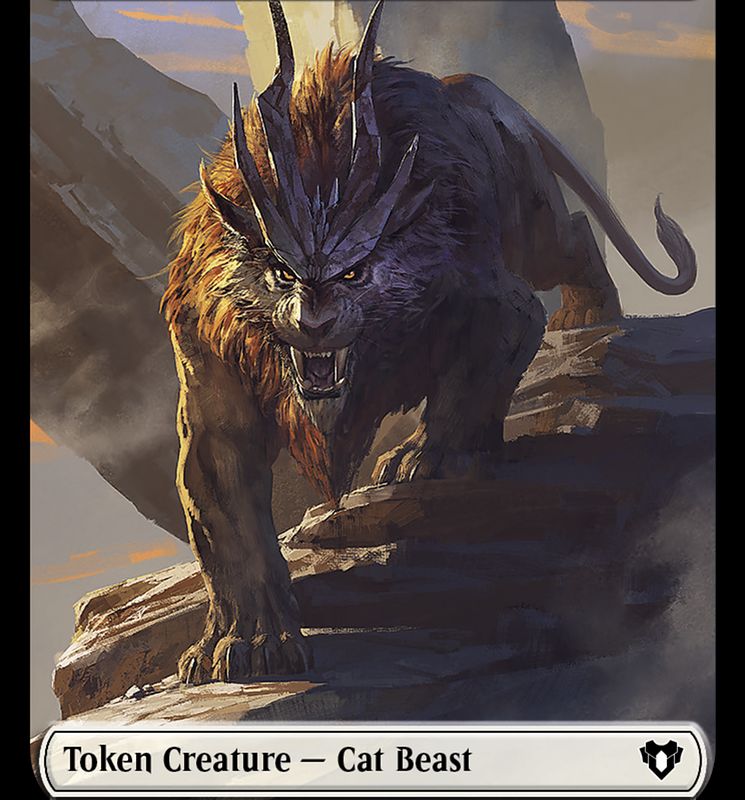 Cleric // Cat Beast Double-Sided Token [Commander Masters Tokens]