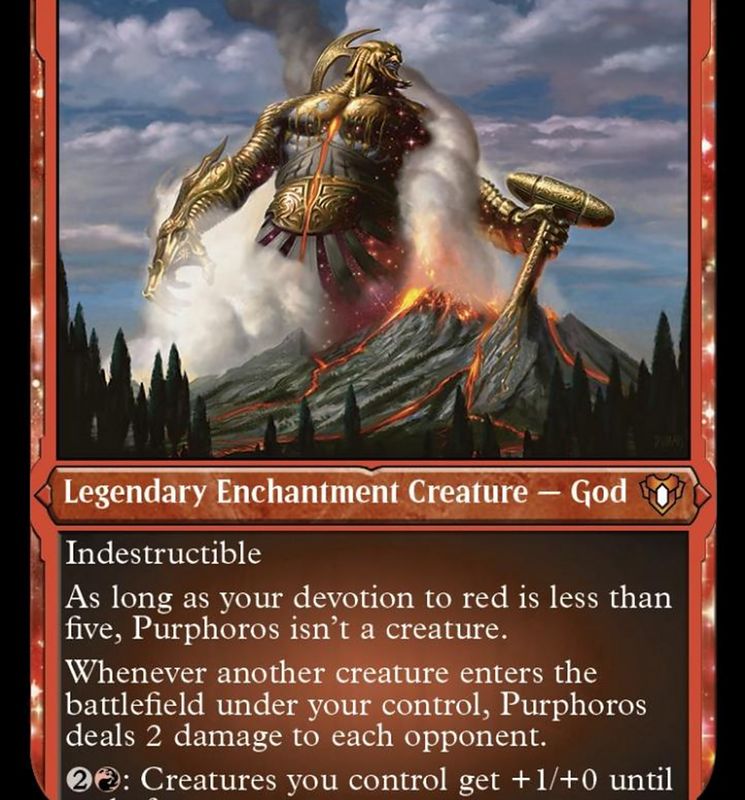 Purphoros, God of the Forge (Foil Etched) [Commander Masters]