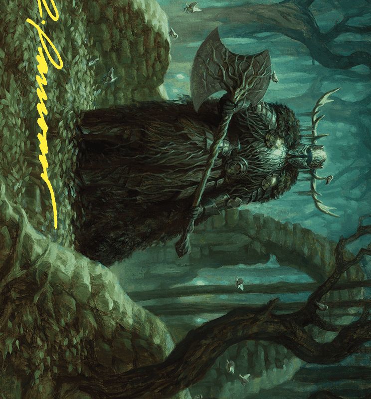 Mosswood Dreadknight Art Card (Gold-Stamped Signature) [Wilds of Eldraine Art Series]