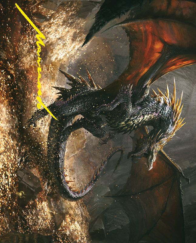 Cavern-Hoard Dragon Art Card (Gold-Stamped Signature) [The Lord of the Rings: Tales of Middle-earth Art Series]