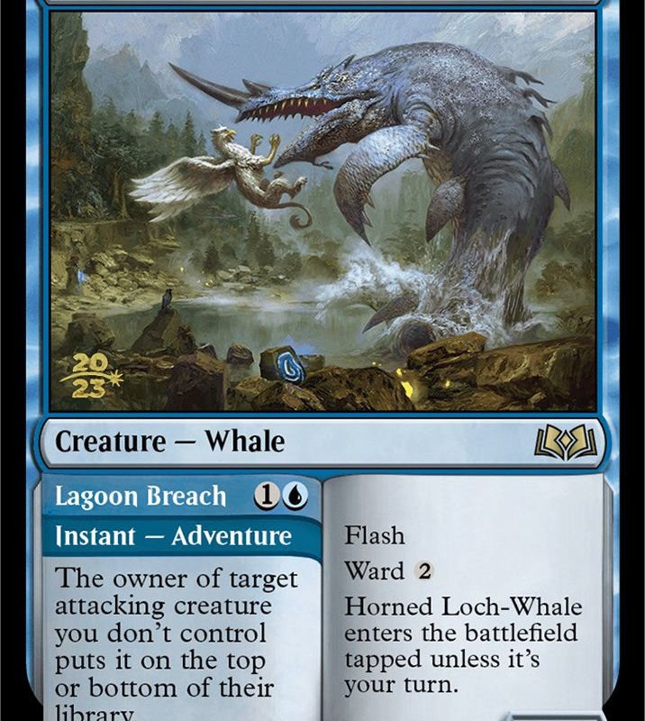 Horned Loch-Whale // Lagoon Breach [Wilds of Eldraine Prerelease Promos]