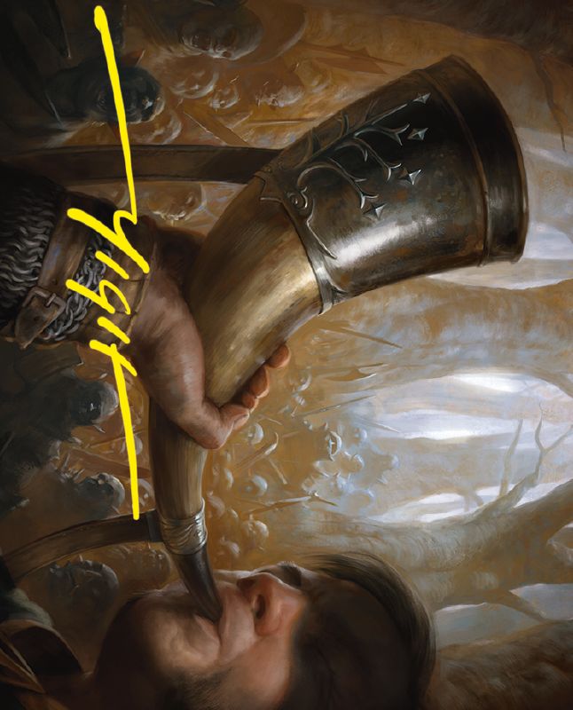 Horn of Gondor Art Card (Gold-Stamped Signature) [The Lord of the Rings: Tales of Middle-earth Art Series]