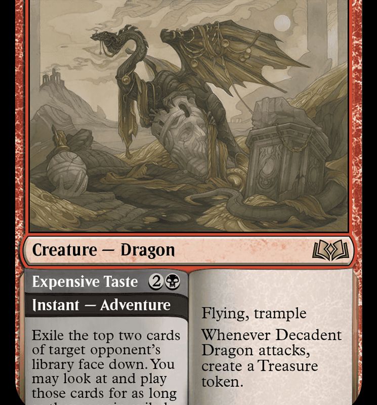 Decadent Dragon // Expensive Taste [Wilds of Eldraine]