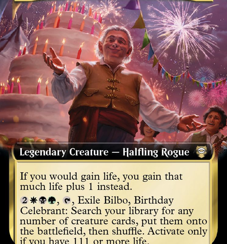 Bilbo, Birthday Celebrant (Extended Art) [The Lord of the Rings: Tales of Middle-Earth Commander]