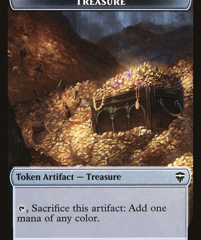 Copy (013) // Treasure Double-Sided Token [Commander Legends Tokens]