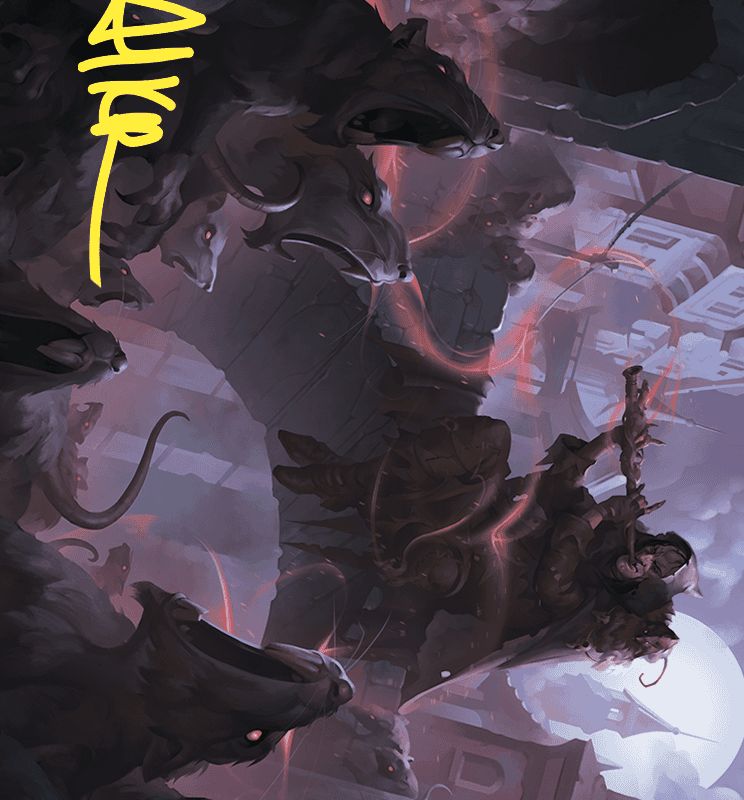 Gnawing Crescendo Art Card (Gold-Stamped Signature) [Wilds of Eldraine Art Series]