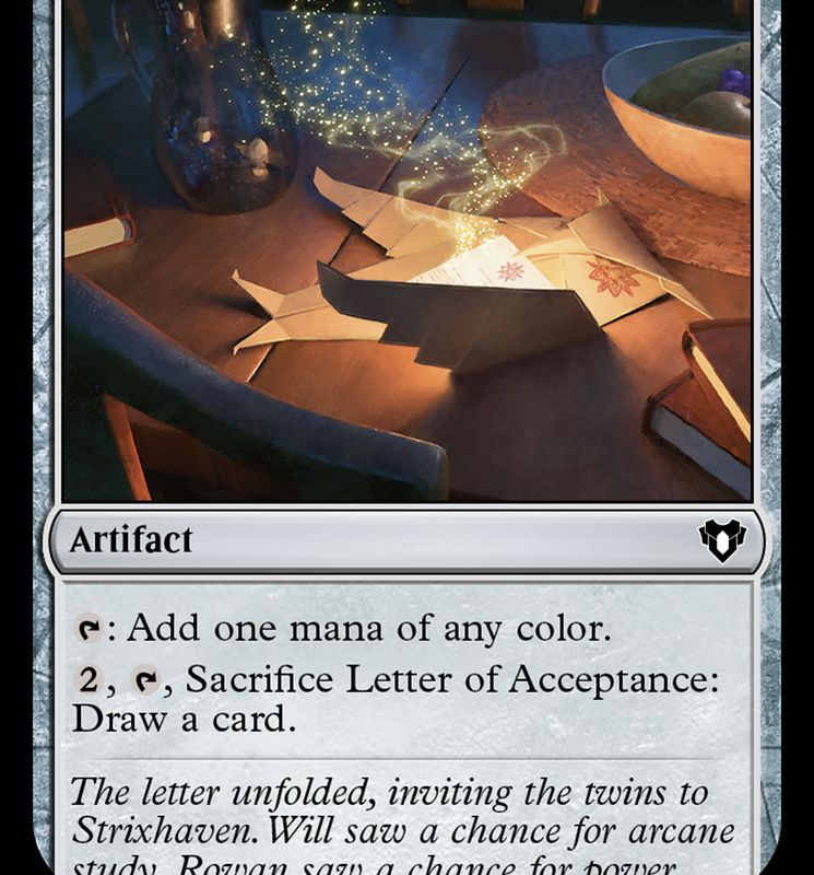 Letter of Acceptance [Commander Masters]