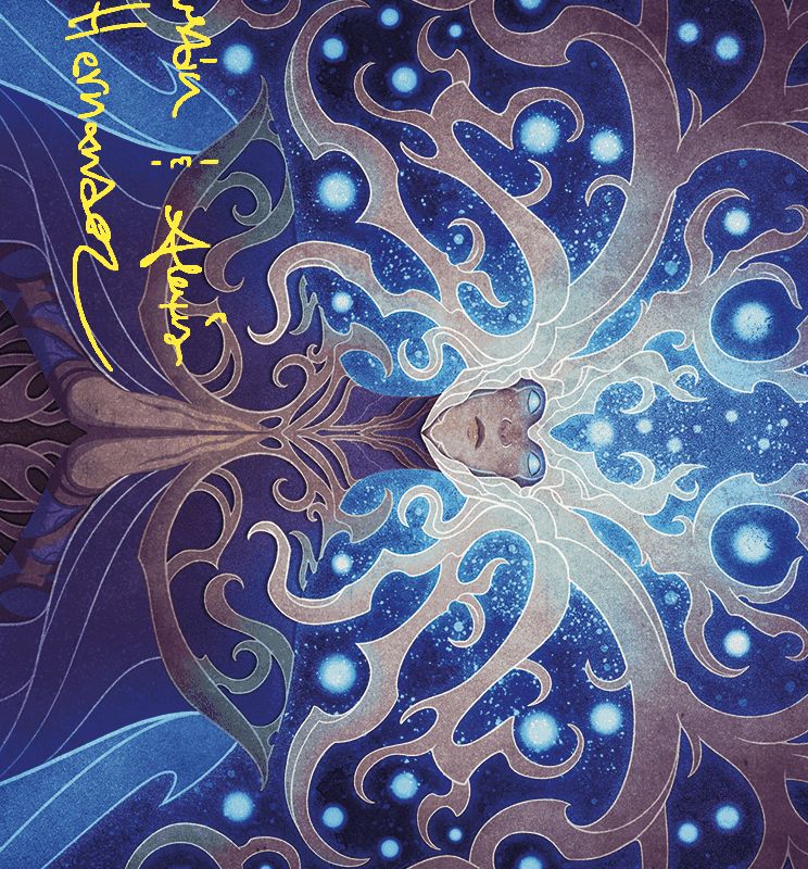 Omniscience Art Card (Gold-Stamped Signature) [Wilds of Eldraine Art Series]