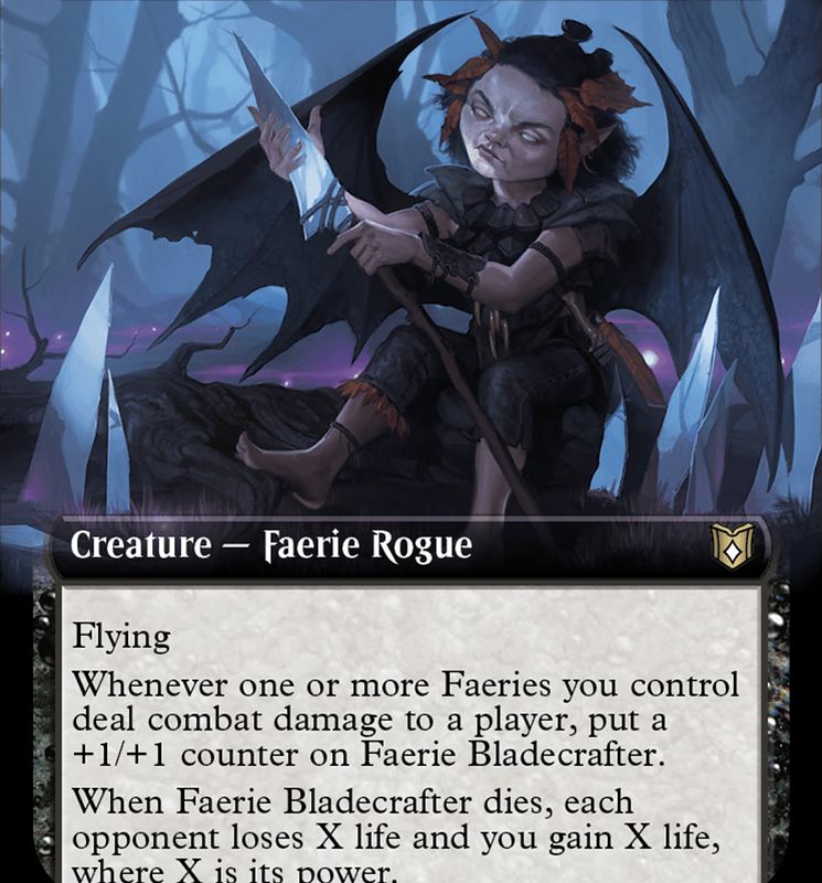 Faerie Bladecrafter (Extended Art) [Wilds of Eldraine Commander]