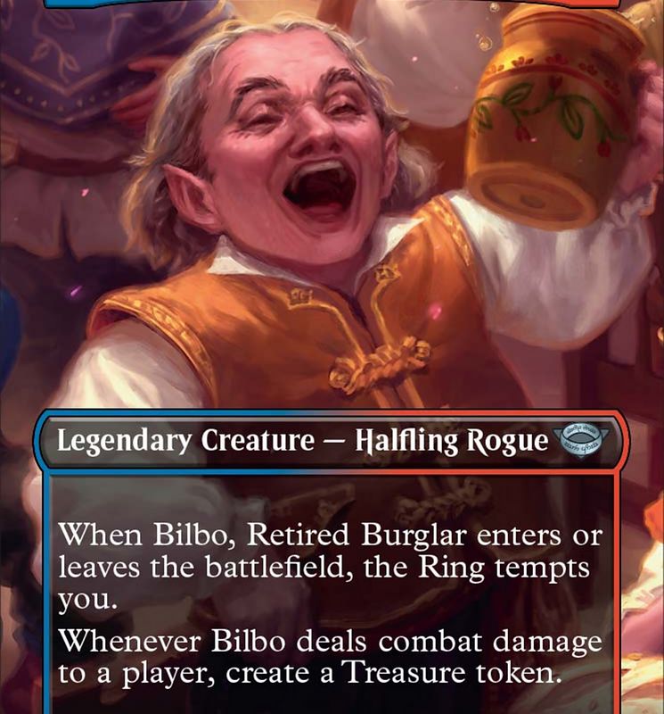 Bilbo, Retired Burglar (Borderless Alternate Art) [The Lord of the Rings: Tales of Middle-Earth]