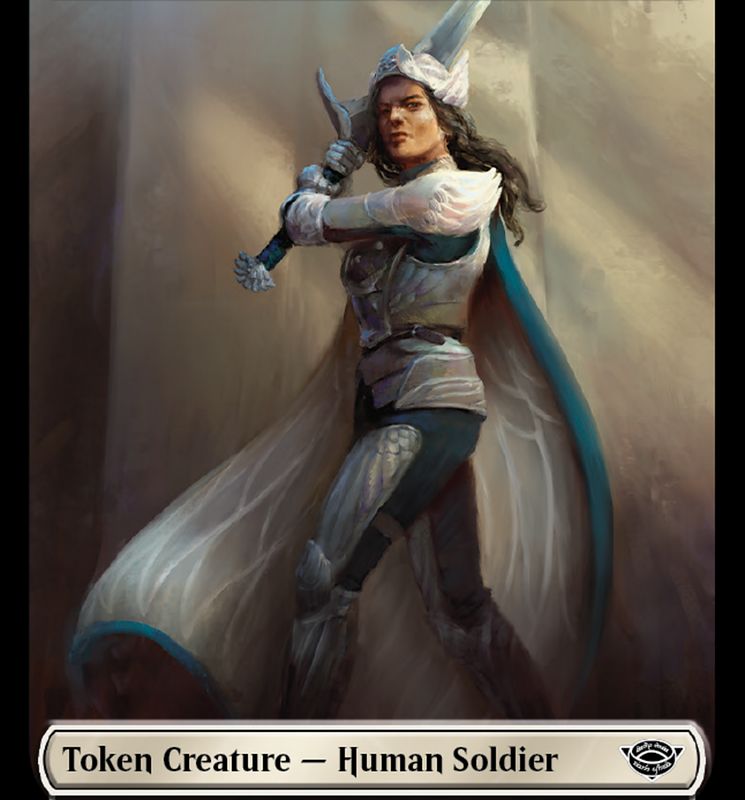 Human (04) // Human Soldier (01) Double-Sided Token [The Lord of the Rings: Tales of Middle-Earth Commander Tokens]