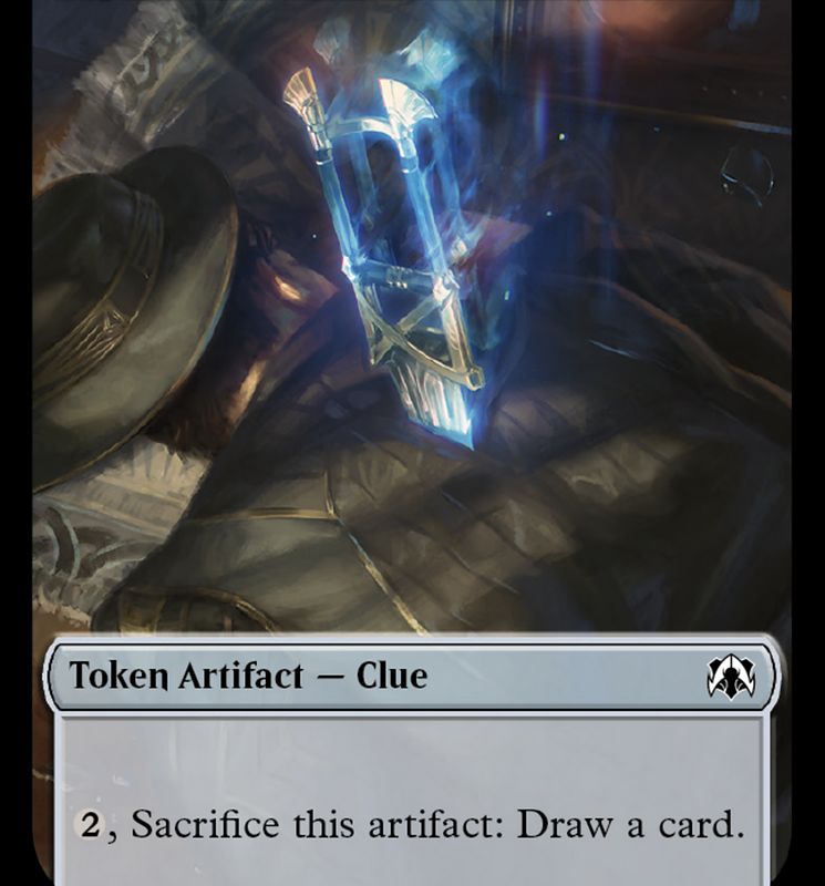Golem // Clue Double-Sided Token [March of the Machine Commander Tokens]
