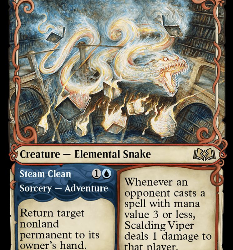 Scalding Viper // Steam Clean (Showcase) [Wilds of Eldraine]
