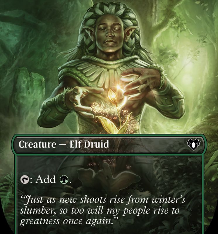 Elvish Mystic (Borderless Alternate Art) [Commander Masters]