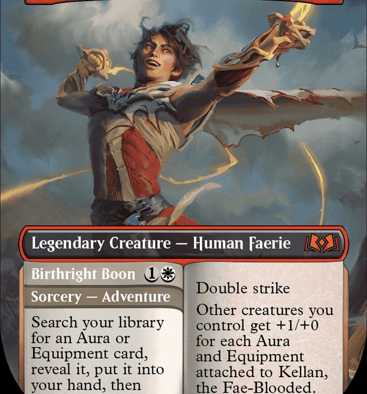 Kellan, the Fae-Blooded // Birthright Boon (Borderless Alternate Art) [Wilds of Eldraine]