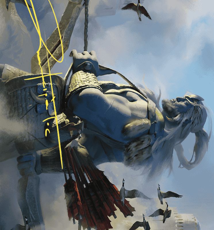 Skybeast Tracker Art Card (Gold-Stamped Signature) [Wilds of Eldraine Art Series]