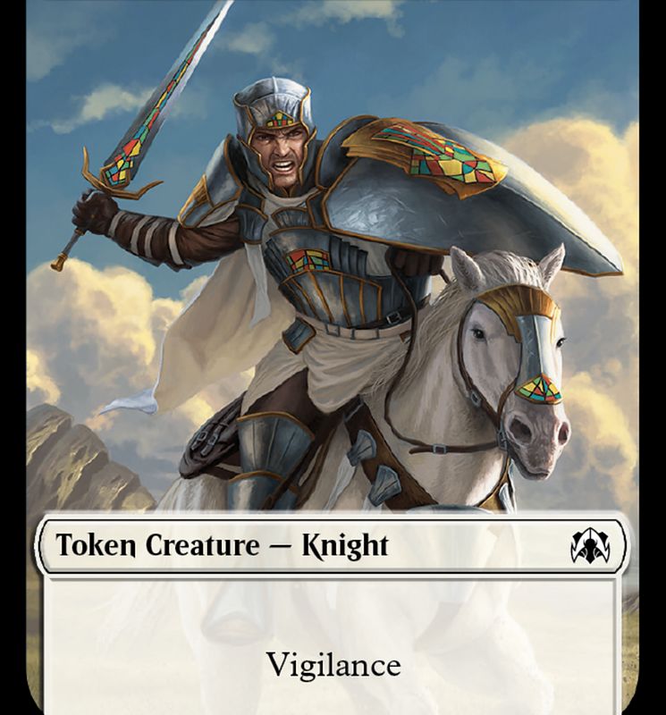 Knight (7) // Spirit (14) Double-Sided Token [March of the Machine Commander Tokens]