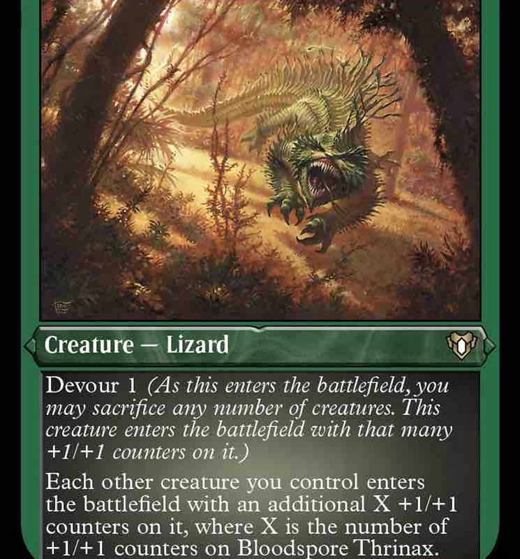 Bloodspore Thrinax (Foil Etched) [Commander Masters]