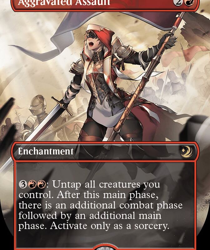 Aggravated Assault (Anime Borderless) (Confetti Foil) [Wilds of Eldraine: Enchanting Tales]