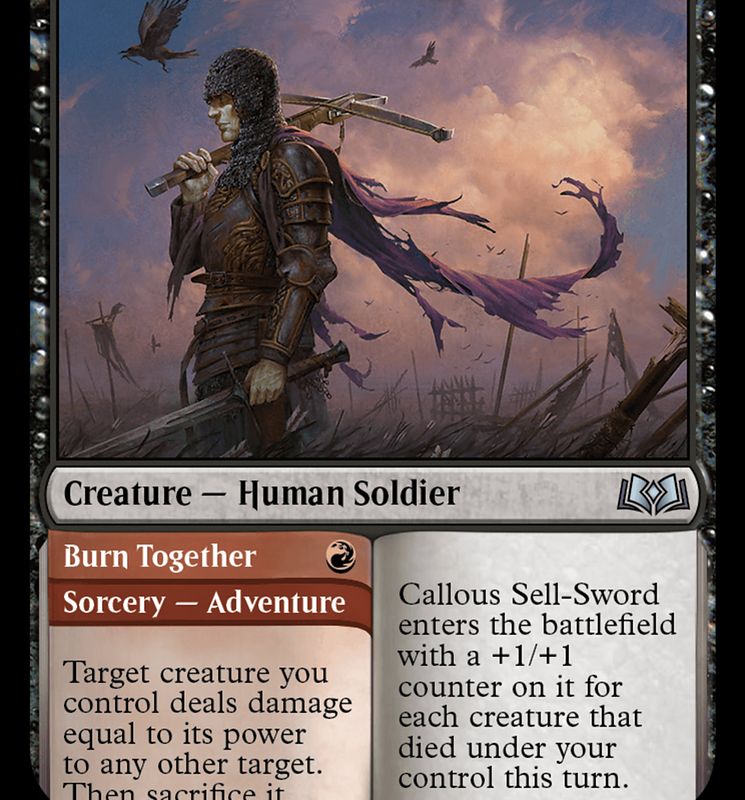 Callous Sell-Sword // Burn Together [Wilds of Eldraine]