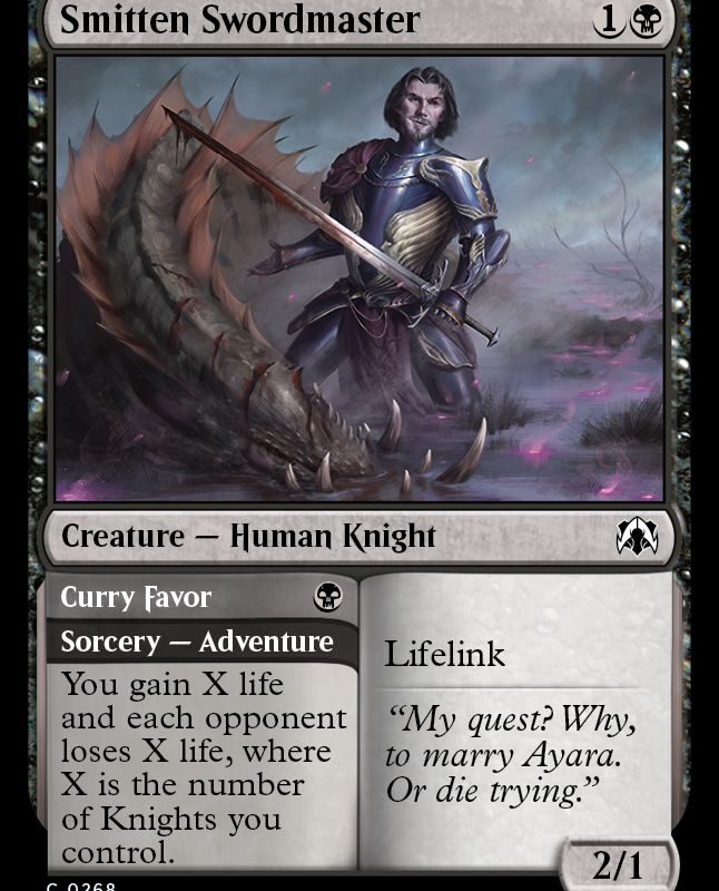 Smitten Swordmaster // Curry Favor [March of the Machine Commander]