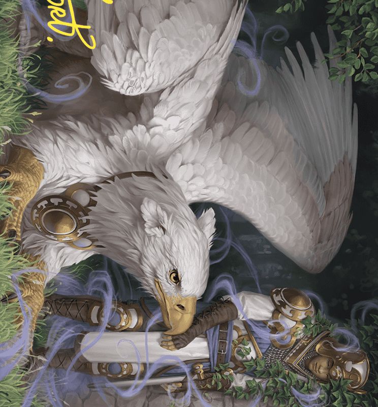 Dutiful Griffin Art Card (Gold-Stamped Signature) [Wilds of Eldraine Art Series]