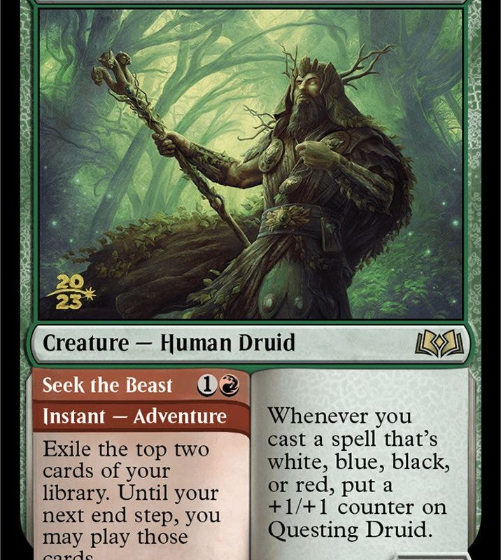 Questing Druid // Seek the Beast [Wilds of Eldraine Prerelease Promos]