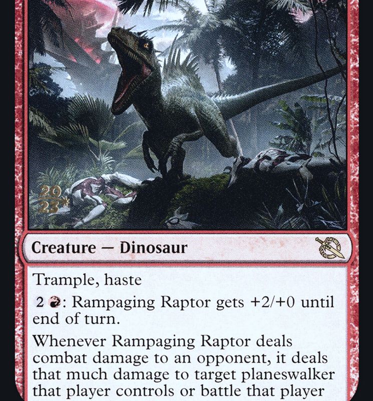 Rampaging Raptor [March of the Machine Prerelease Promos]