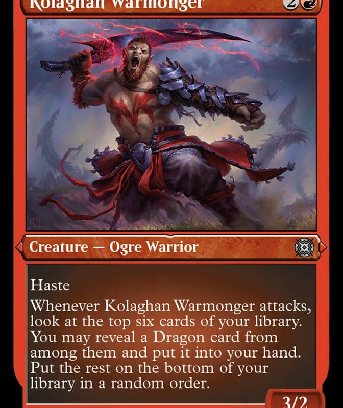 Kolaghan Warmonger (Foil Etched) [March of the Machine: The Aftermath]