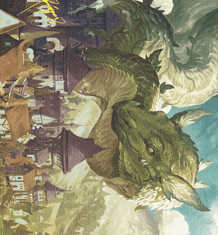 Beanstalk Wurm Art Card (Gold-Stamped Signature) [Wilds of Eldraine Art Series]