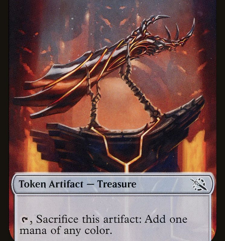 Treasure (21) // Wrenn and Realmbreaker Emblem Double-Sided Token [March of the Machine Tokens]
