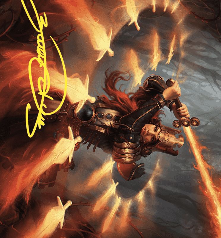 Heartflame Duelist Art Card (Gold-Stamped Signature) [Wilds of Eldraine Art Series]
