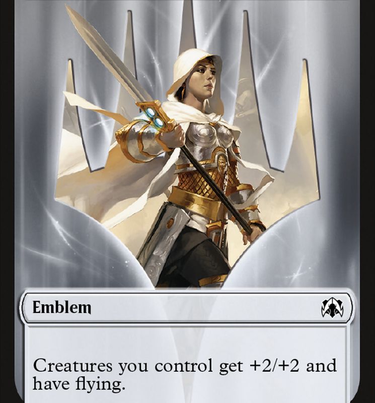 Warrior // Elspeth, Sun's Champion Emblem Double-Sided Token [March of the Machine Commander Tokens]
