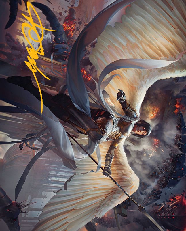 Serra Faithkeeper Art Card (Gold-Stamped Signature) [March of the Machine Art Series]