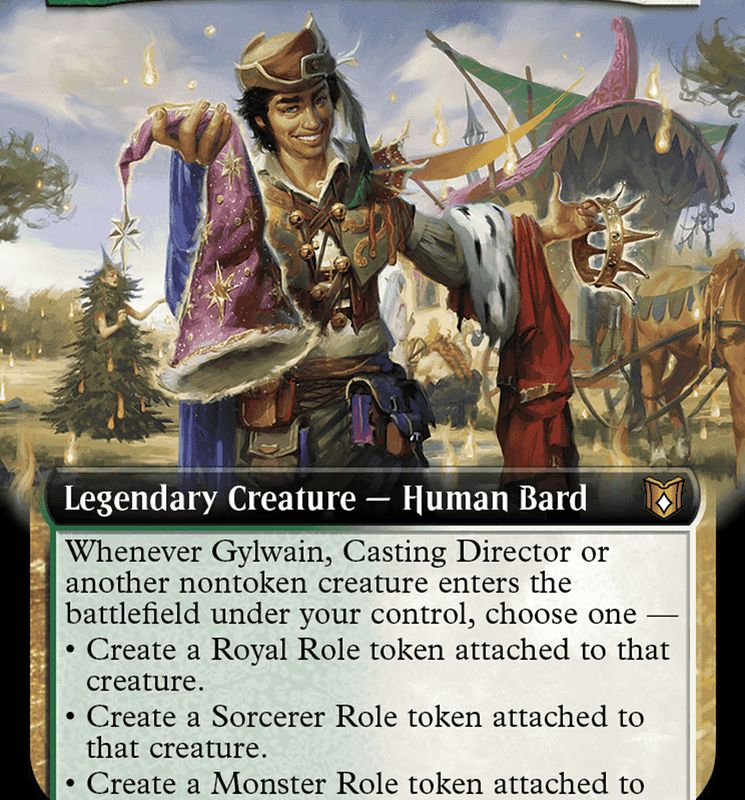 Gylwain, Casting Director (Extended Art) [Wilds of Eldraine Commander]