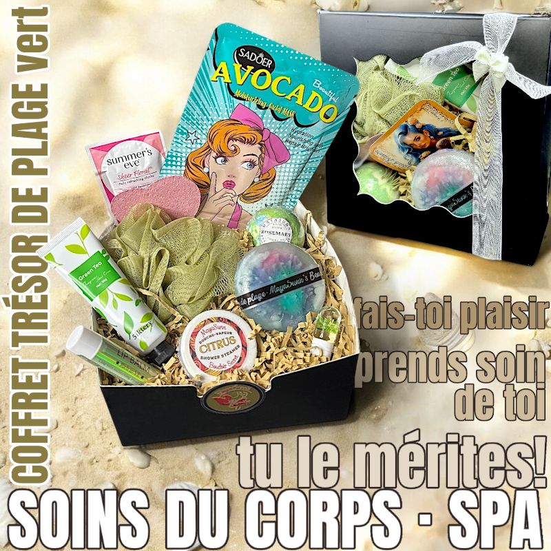 Coffret Trésor de plage. Savon fait main et produits soins du corps