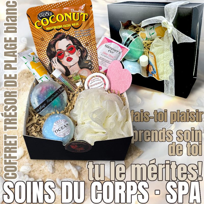 Coffret Trésor de plage. Savon fait main et produits soins du corps