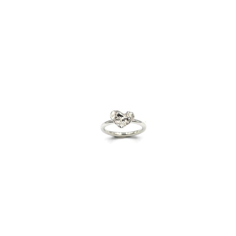 Bague "Cœur pépite d’argent "