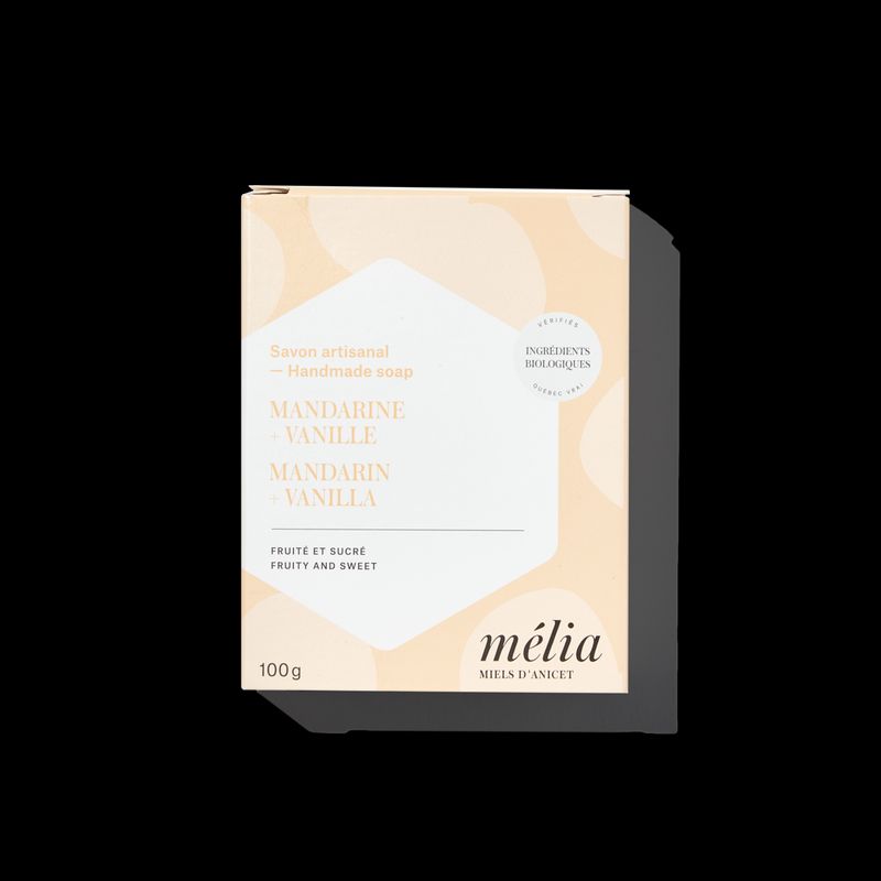 Savon Artisanal Melia - Mandarine + Vanille 100g